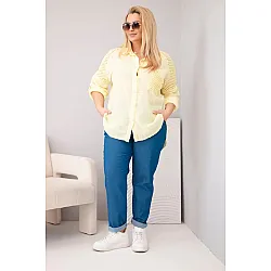 Moteriški geltoni marškiniai Fit