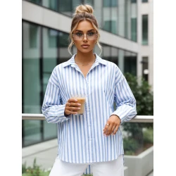 Moteriški oversize mėlyni marškiniai Mona 