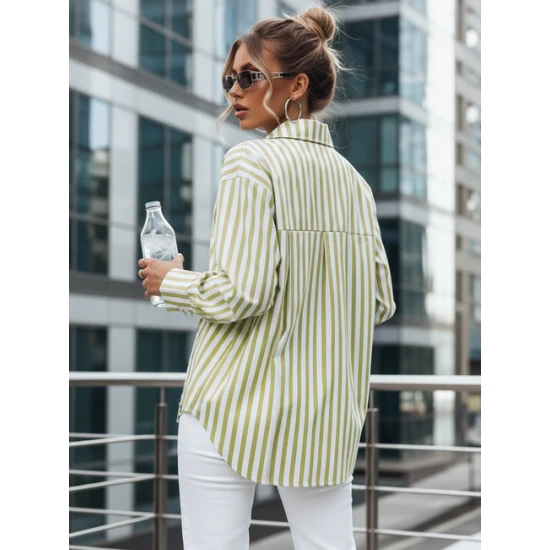 Moteriški oversize žali marškiniai Mona Moteriški marškiniai