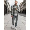 Vyriški juodi/balti flaneliniai marškiniai Cory Marškiniai
