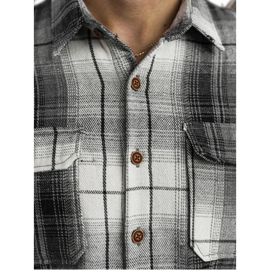 Vyriški juodi/balti flaneliniai marškiniai Cory Marškiniai