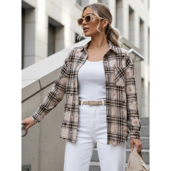 Moteriški rusvi languoti marškiniai Monit Moteriški marškiniai