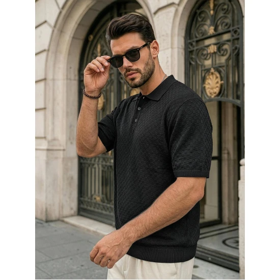Vyriški juodi polo marškinėliai Style POLO marškinėliai