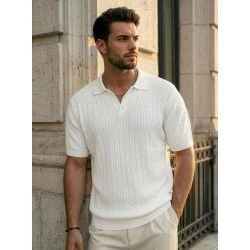 Vyriški balti polo marškinėliai Style