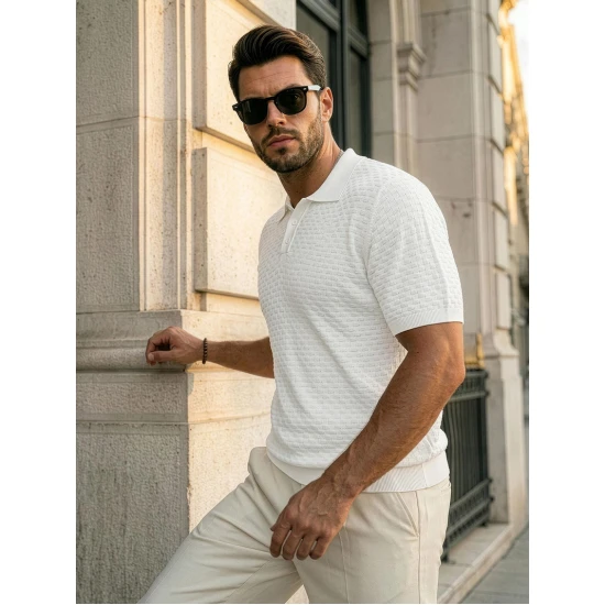 Vyriški balti polo marškinėliai Style POLO marškinėliai