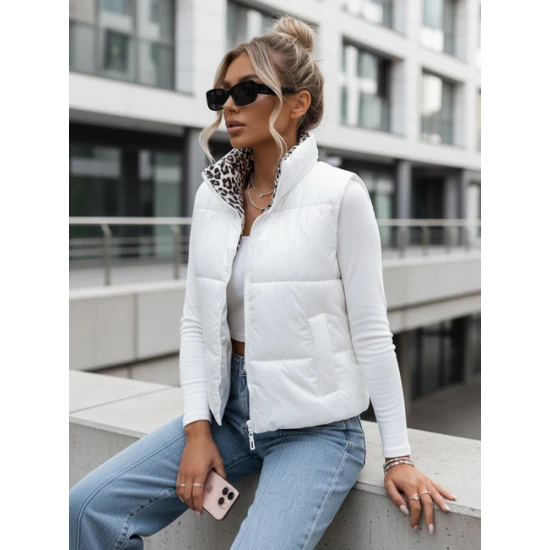 Moteriška balta dvipusė liemenė Puff Moteriškos liemenės