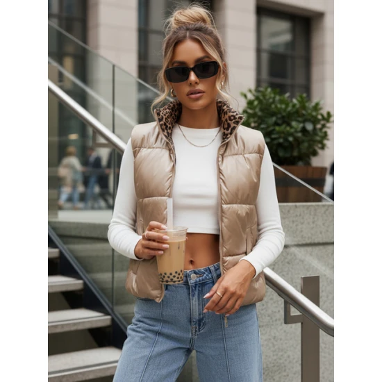 Moteriška ruda dvipusė liemenė Puff Moteriškos liemenės