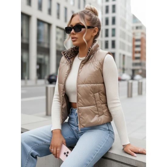 Moteriška ruda dvipusė liemenė Puff Moteriškos liemenės