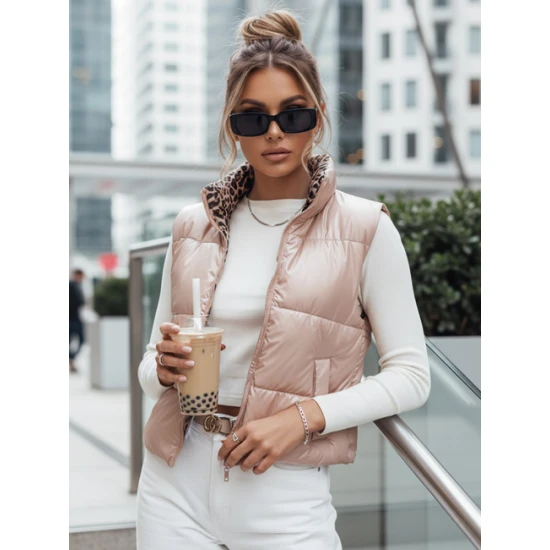 Moteriška šviesiai rožinė dvipusė liemenė Puff Moteriškos liemenės