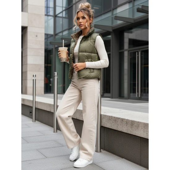 Moteriška žalia dvipusė liemenė Puff Moteriškos liemenės