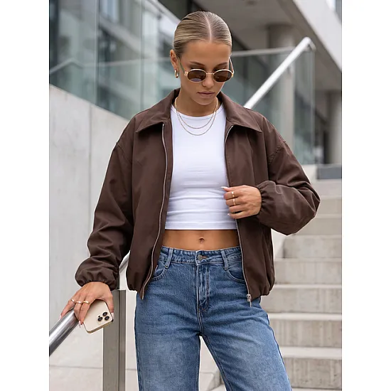 Women's Dark Brown Jacket Without a Hood Result