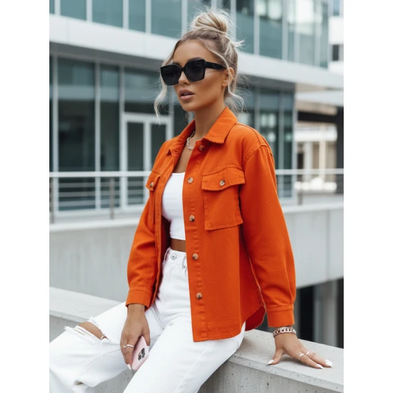 Pereinamojo sezono oranžinė striukė Sily Moteriškos striukės