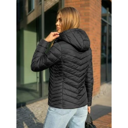 Moteriška juodos spalvos striukė su gobtuvu Enit