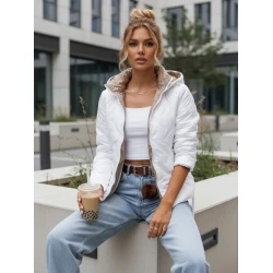 Moteriška dygsniuota balta striukė Moli