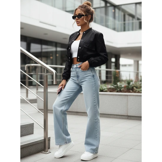 Moteriška pereinamojo sezono juoda bomber striukė Keli Moteriškos striukės