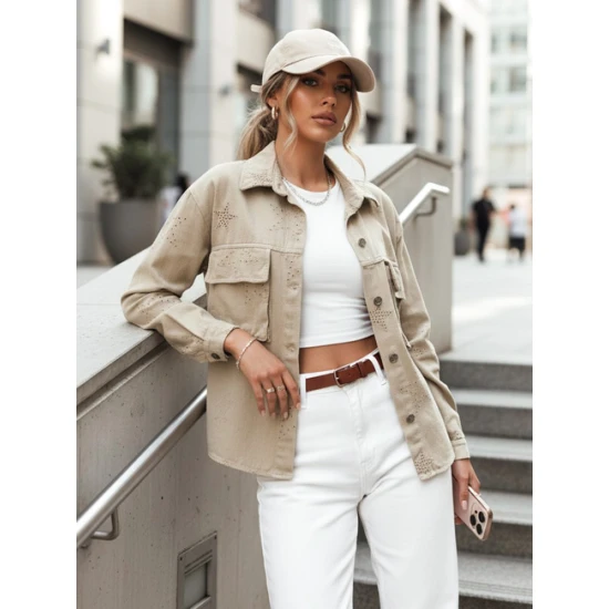 Pereinamojo sezono šviesiai rusva striukė Shine Moteriškos striukės