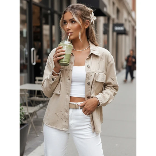 Pereinamojo sezono rusva striukė Shine Moteriškos striukės