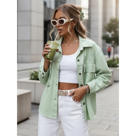 Pereinamojo sezono mėtinė striukė Shine Moteriškos striukės