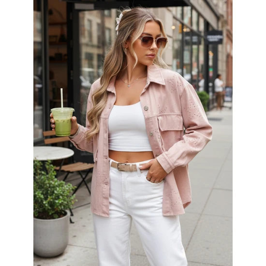 Pereinamojo sezono rožinė striukė Shine Moteriškos striukės