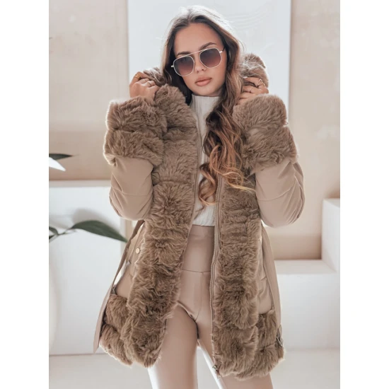 Moteriška ruda striukė su kailiu City