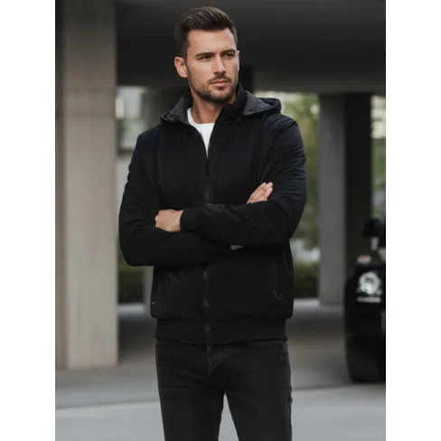 Men's reversible black hooded jacket Linde Men's Jackets and Coats