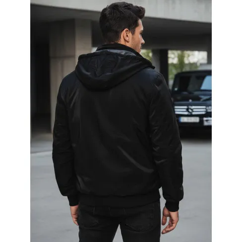 Men's reversible black hooded jacket Linde Men's Jackets and Coats