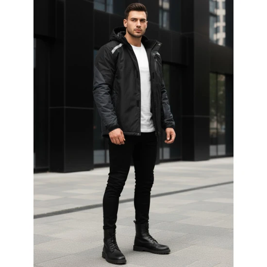 Vyriška juoda slidinėjimo striukė Atlant