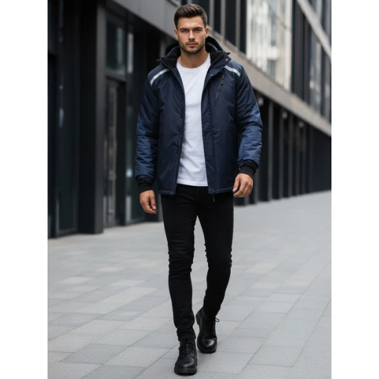 Vyriška tamsiai mėlyna slidinėjimo striukė Atlant