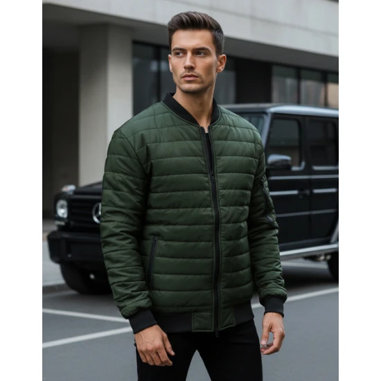 Vyriška dygsniuota žalia striukė Minti JS/MY02Z