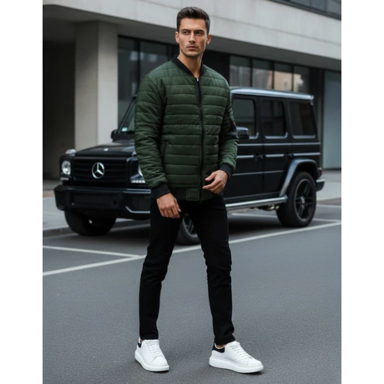 Vyriška dygsniuota žalia striukė Minti JS/MY02Z