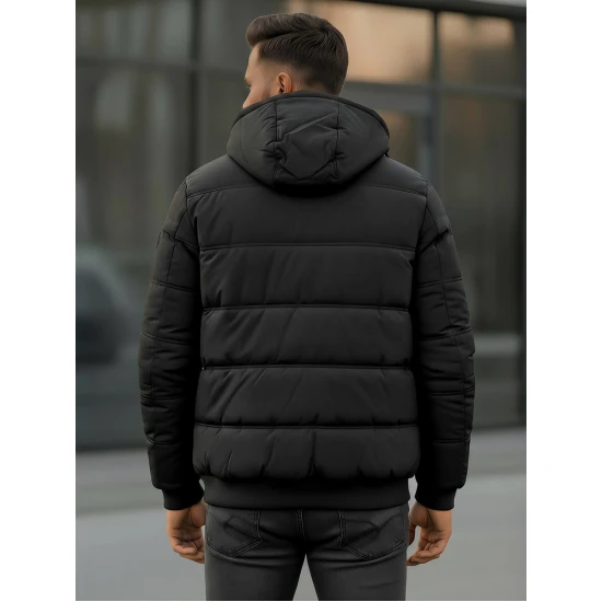 Vyriška juoda žieminė striukė Rock Žieminės striukės