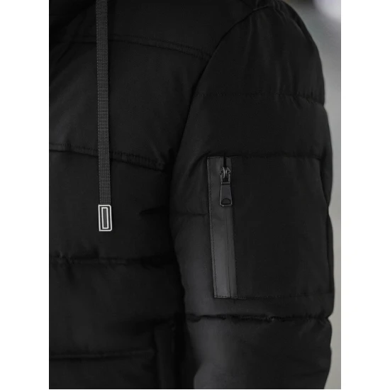 Vyriška juoda žieminė striukė Rock Žieminės striukės