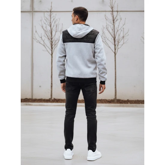 Pilkos spalvos vyriška striukė su gobtuvu Bastin TX4393