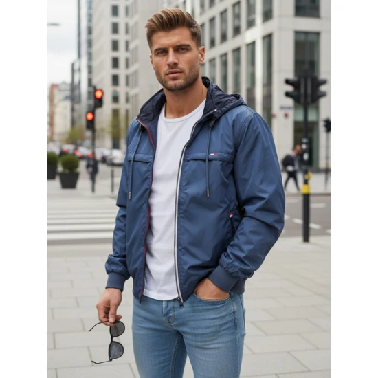 Vyriška mėlyna  dvipusė pereinamojo laikotarpio striukė Artun Vyriškos Striukės ir Paltai