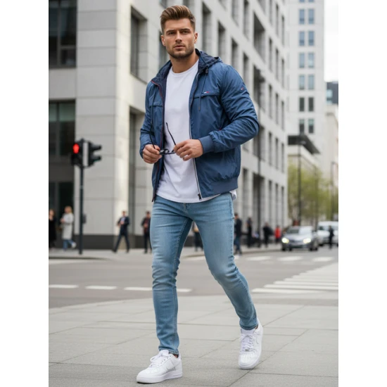 Vyriška mėlyna  dvipusė pereinamojo laikotarpio striukė Artun Vyriškos Striukės ir Paltai