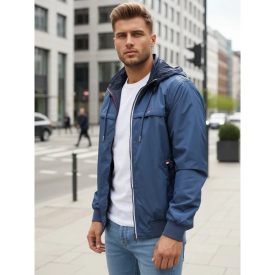 Vyriška mėlyna  dvipusė pereinamojo laikotarpio striukė Artun Vyriškos Striukės ir Paltai