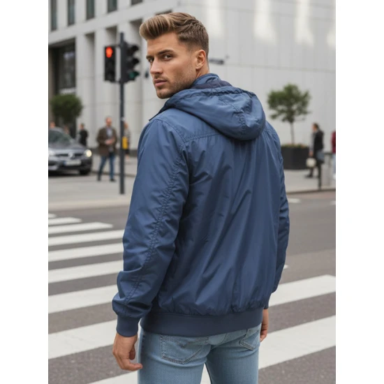 Vyriška mėlyna  dvipusė pereinamojo laikotarpio striukė Artun Vyriškos Striukės ir Paltai