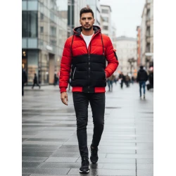 Vyriška raudona/juoda žieminė striukė Oscar