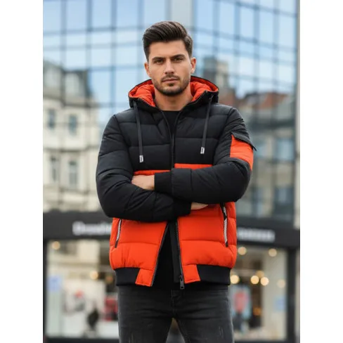 Vyriška juoda/oranžinė žieminė striukė Oscar