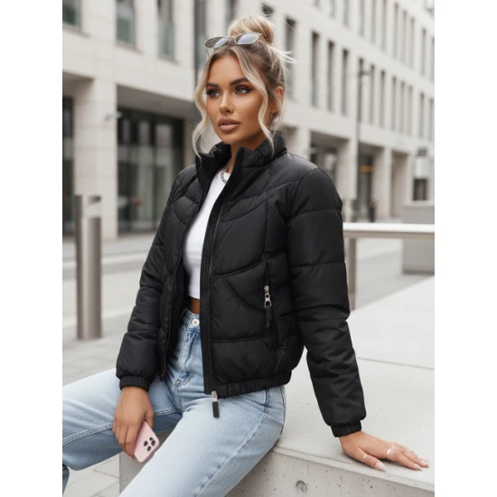 Moteriška pereinamojo sezono juoda striukė Elin Moteriškos striukės