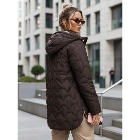 Moteriška dygsniuota ruda striukė Nomi Moteriškos striukės