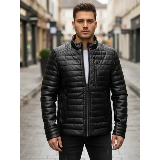 Vyriška juoda žieminė striukė Gentelman