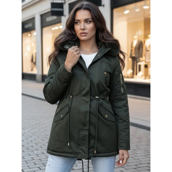 Moteriška žieminė žalia striukė Eris