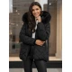 Moteriška juoda žieminė striukė su gobtuvu Levi Moteriškos striukės