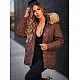 Women's brown winter jacket Lumor