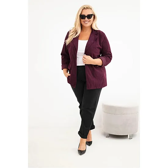 Moteriškas violetinis švarkas Velvet