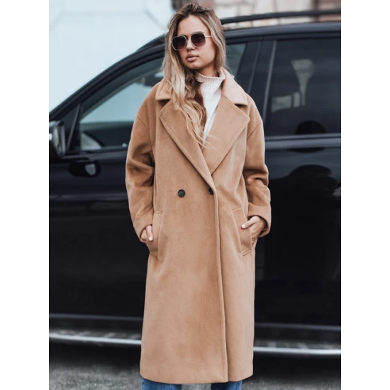 Moteriškas laisvo kirpimo rudas paltas Wild