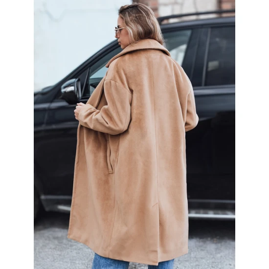 Moteriškas laisvo kirpimo rudas paltas Wild