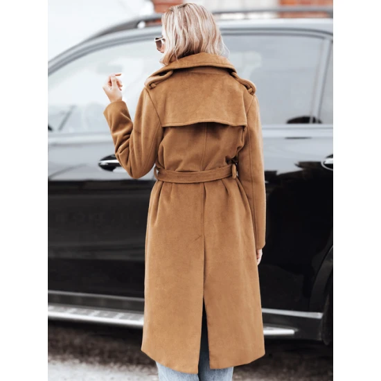 Moteriškas rudas žieminis paltas Gino Moteriškos striukės