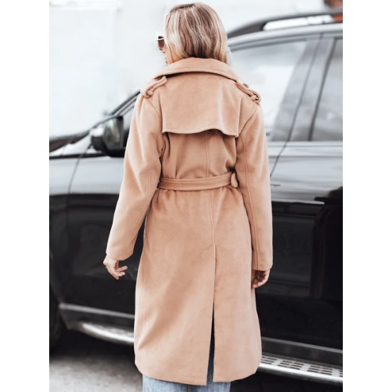 Moteriškas šviesiai rudas žieminis paltas Gino Moteriškos striukės